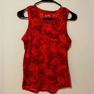 Title Nine Floral Red Sleeveless Top W’s XS